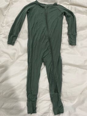 Little Sleepies Green long sleeved zippy. Size 6-12mo